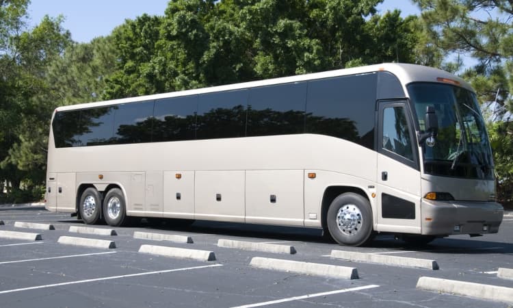 exterior image of a full-sized charter bus