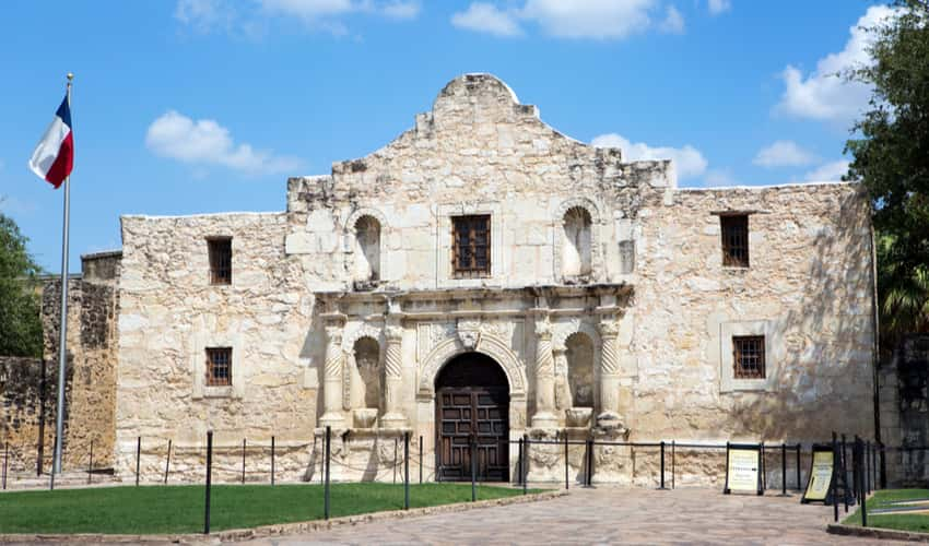 The exterior of The Alamo in San Antonio