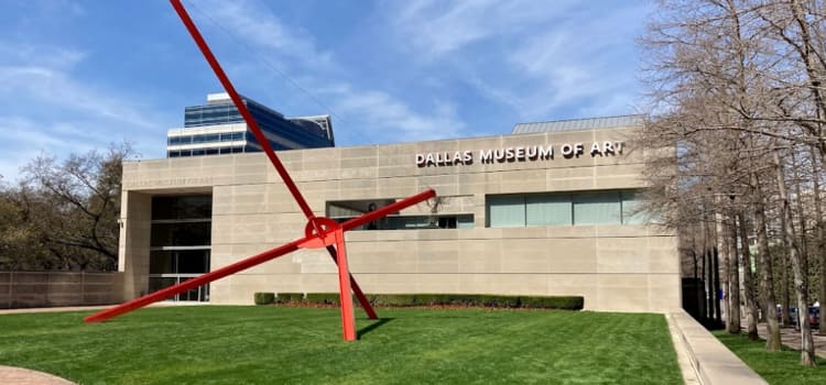 the exterior sculpture and entrance to the dallas museum of art