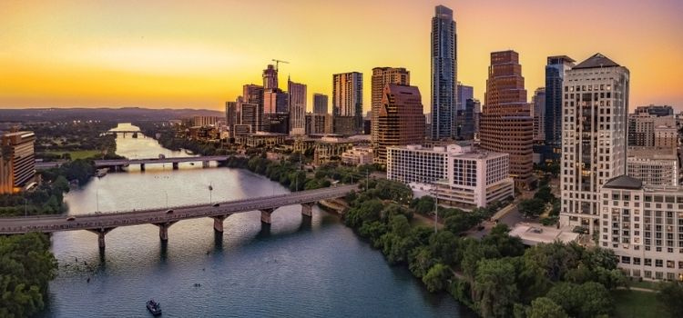 Austin skyline at sunset