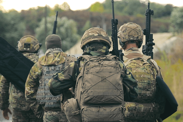 a military group marching
