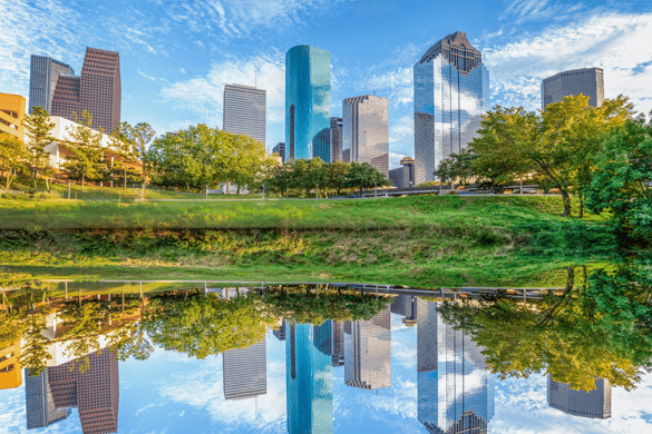 a skyline view of houston